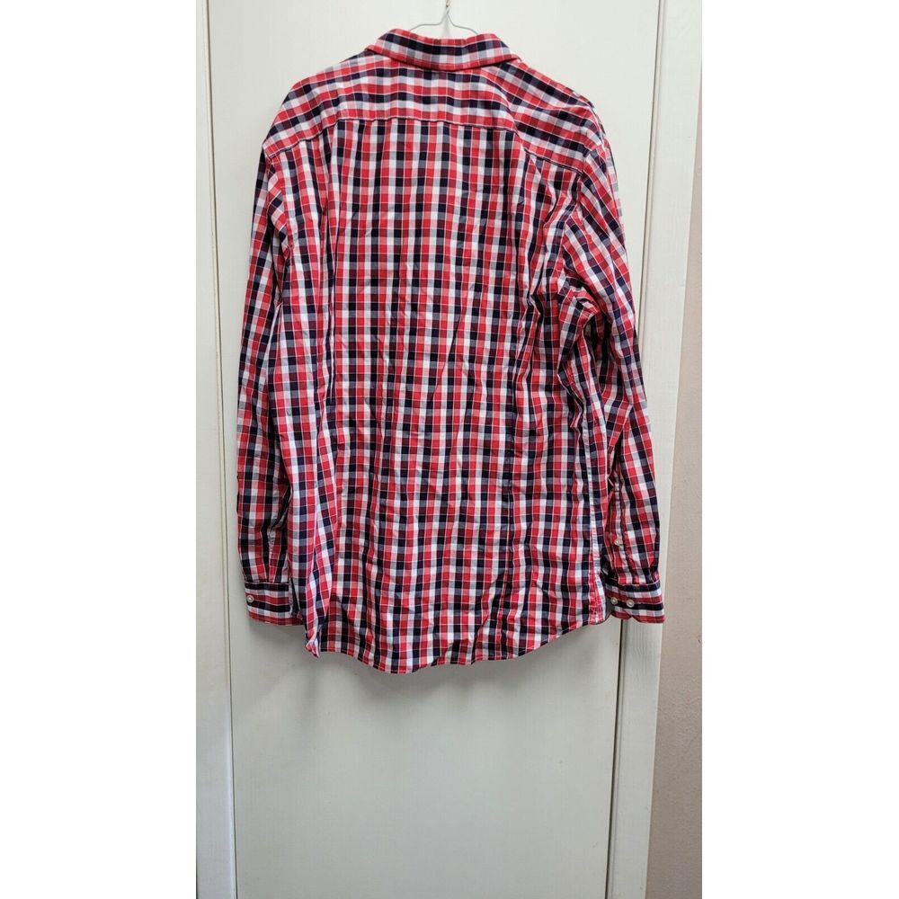 Banana Republic Button Front Shirt Top Men's XL Extra Large Black Red Plaid‎ - Picture 5 of 10